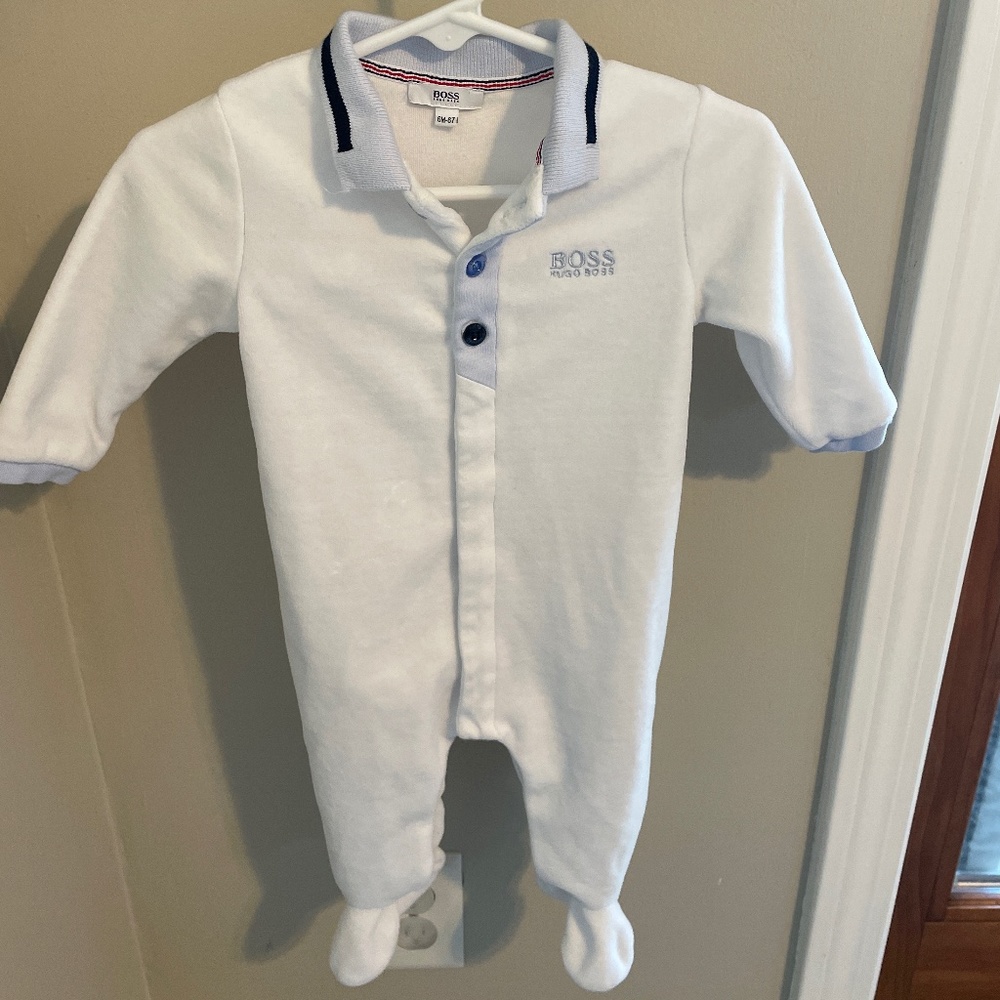 Velour baby boy one piece